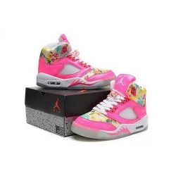 Air Jordan 5 Shoes 2014 Womens Cherry Blossoms Pink White