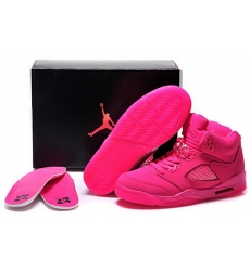 Air Jordan 5 Shoes 2015 Womens All Rose Red