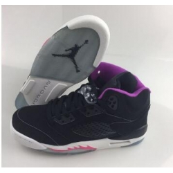 Women Air Jordan 5 Retro Black Purple Shoes