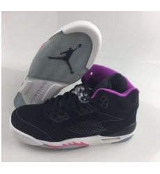 Women Air Jordan 5 Retro Black Purple Shoes