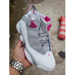 Air Jordan 6 Retro 6 Rings Women Shoes Grey Dark Pink