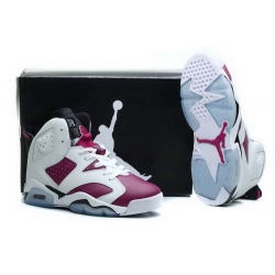 Air Jordan 6 Shoes 2014 Womens Grade AAA White Rose Red