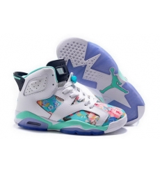 Air Jordan 6 Shoes 2014 Womens Knitting White Green Purple