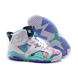 Air Jordan 6 Shoes 2014 Womens Knitting White Green Purple