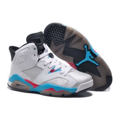 Air Jordan 6 Shoes 2014 Womens White Silver Blue