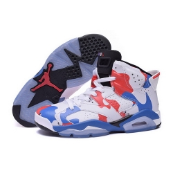 Air Jordan 6 Shoes 2015 Womens Camouflage White Blue Red