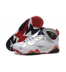 Air Jordan 7 Shoes 2015 Womens White Silver Red