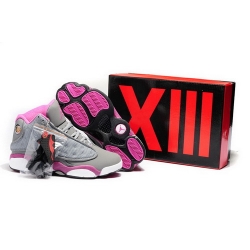 2013 New Air Jordan 13 Shoes DMP Grey Pink For Women Sale