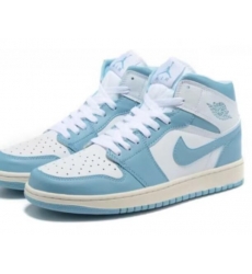 Kids Air Jordan 1 Blue White Shoes