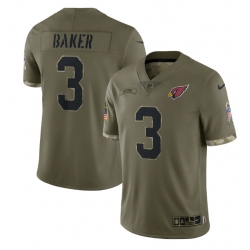 Men Arizona Cardinals 3 Budda Baker Olive 2022 Salute To Service Limited Stitched Jersey