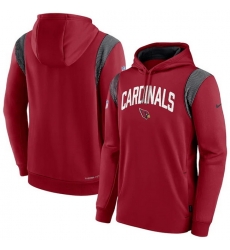 Men Arizona Cardinals Burgundy Sideline Stack Performance Pullover Hoodie 001