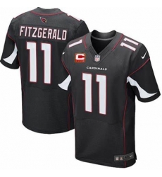 Men LARRY FITZGERALD ARIZONA CARDINALS ELITE ALTERNATE C PATCH JERSEY BLACK