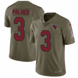 Men Nike Arizona Cardinals 3 Carson Palmer Limited Olive 2017 Salute to Service NFL Jersey