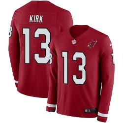 Nike Cardinals #13 Christian Kirk Red Team Color Men Stitched NFL Limited Therma Long Sleeve Jersey