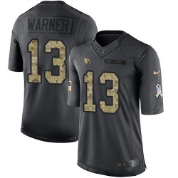 Nike Cardinals #13 Kurt Warner Black Mens Stitched NFL Limited 2016 Salute to Service Jersey