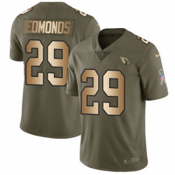 Nike Cardinals #29 Chase Edmonds Olive Gold Mens Stitched NFL Limited 2017 Salute to Service Jersey