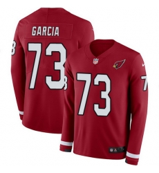 Nike Cardinals 73 Max Garcia Red Team Color Men Stitched NFL Limited Therma Long Sleeve Jersey