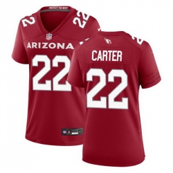 Women Arizona Cardinals 22 Michael Carter Red 2023 Stitched Jersey