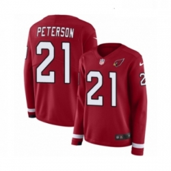 Womens Nike Arizona Cardinals 21 Patrick Peterson Limited Red Therma Long Sleeve NFL Jersey