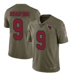 Nike Cardinals #9 Sam Bradford Olive Youth Stitched NFL Limited 2017 Salute to Service Jersey