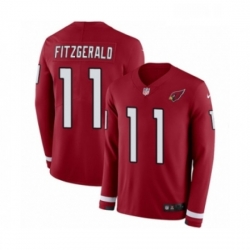 Youth Nike Arizona Cardinals 11 Larry Fitzgerald Limited Red Therma Long Sleeve NFL Jersey