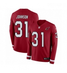 Youth Nike Arizona Cardinals 31 David Johnson Limited Red Therma Long Sleeve NFL Jersey