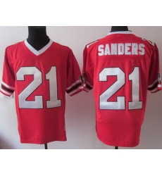 Atlanta Falcons 21 Deion Sanders Red M&N Throwback NFL Jerseys