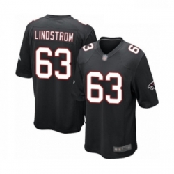 Men Atlanta Falcons 63 Chris Lindstrom Game Black Alternate Football Jersey