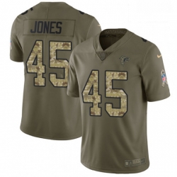 Men Nike Atlanta Falcons 45 Deion Jones Limited OliveCamo 2017 Salute to Service NFL Jersey