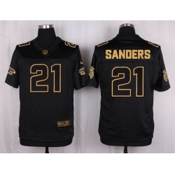 Nike Falcons #21 Deion Sanders Black Mens Stitched NFL Elite Pro Line Gold Collection Jersey