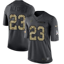 Nike Falcons #23 Robert Alford Black Mens Stitched NFL Limited 2016 Salute To Service Jersey