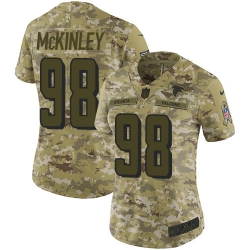 Nike Falcons #98 Takkarist McKinley Camo Women Stitched NFL Limited 2018 Salute to Service Jersey