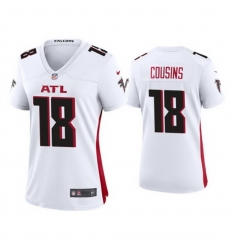 Women Atlanta Falcons 18 Kirk Cousins White Stitched Jersey