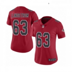 Womens Atlanta Falcons 63 Chris Lindstrom Limited Red Rush Vapor Untouchable Football Jersey