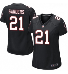 Womens Nike Atlanta Falcons 21 Deion Sanders Game Black Alternate NFL Jersey