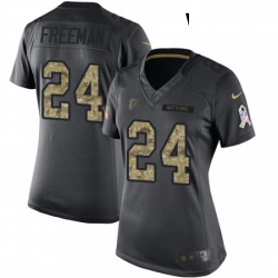 Womens Nike Atlanta Falcons 24 Devonta Freeman Limited Black 2016 Salute to Service NFL Jersey