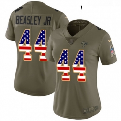 Womens Nike Atlanta Falcons 44 Vic Beasley Limited OliveUSA Flag 2017 Salute to Service NFL Jersey