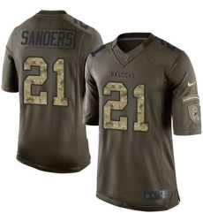 Nike Falcons #21 Deion Sanders Green Youth Stitched NFL Limited Salute to Service Jersey