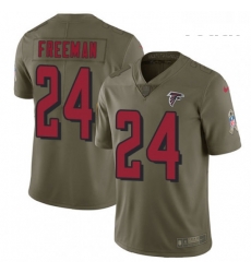 Youth Nike Atlanta Falcons 24 Devonta Freeman Limited Olive 2017 Salute to Service NFL Jersey