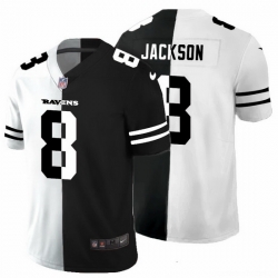 Baltimore Ravens 8 Lamar Jackson Men Black V White Peace Split Nike Vapor Untouchable Limited NFL Jersey