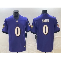 Men Baltimore Ravens 0 Roquan Smith Purple Vapor Untouchable Limited Football Jersey