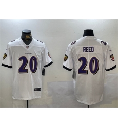 Men Baltimore Ravens 20 Ed Reed White Vapor Limited Football Jersey