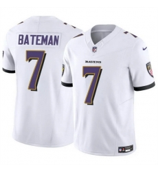 Men Baltimore Ravens 7 Rashod Bateman White 2023 F U S E Vapor Limited Football Jersey