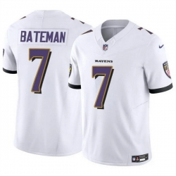 Men Baltimore Ravens 7 Rashod Bateman White 2023 F U S E Vapor Limited Football Jersey