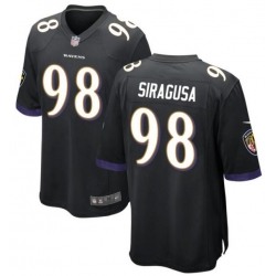 Men Baltimore Ravens #98 Tony Siragusa Black Vapor Limited Stitched Jersey