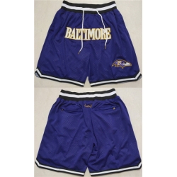 Men Baltimore Ravens Purple Shorts Run Small