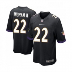 Mens Baltimore Ravens 22 Mark Ingram II Game Black Alternate Football Jersey