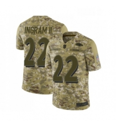 Mens Baltimore Ravens 22 Mark Ingram II Limited Camo 2018 Salute to Service Football Jersey