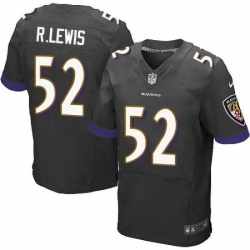 Mens Nike Baltimore Ravens 52 Ray Lewis Elite Black Alternate NFL Jersey