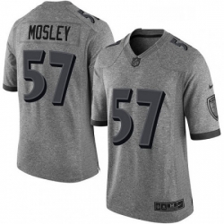 Mens Nike Baltimore Ravens 57 CJ Mosley Limited Gray Gridiron NFL Jersey